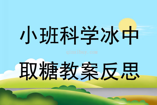 小班科學冰中取糖教案反思