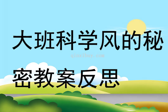 大班科學公開課風的秘密教案反思