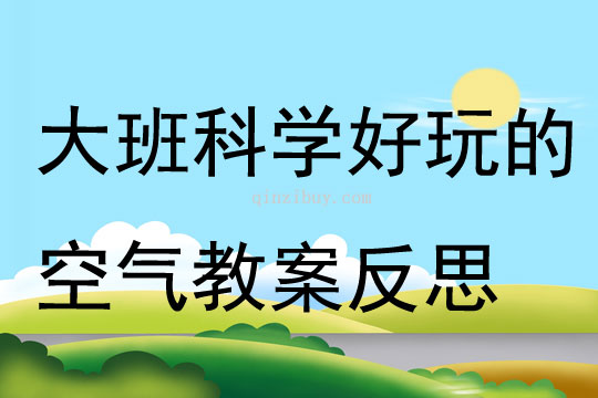 大班科學公開課好玩的空氣教案反思