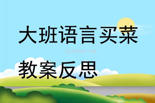 大班語(yǔ)言買菜教案反思