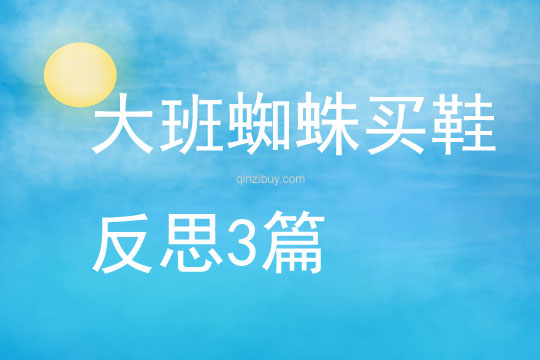 大班蜘蛛買鞋反思3篇