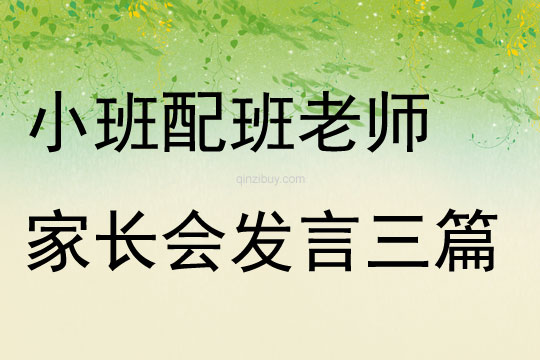 幼兒園小班配班老師家長會發言三篇
