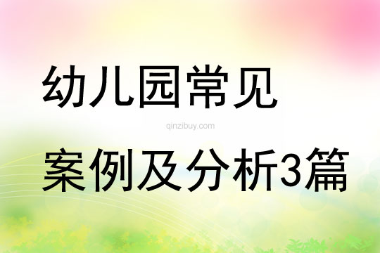 幼兒園常見案例及分析3篇