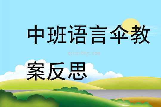 中班語言優質課傘教案反思