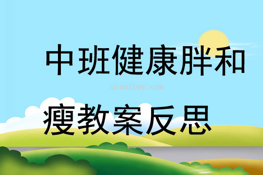 中班健康公開課胖和瘦教案反思