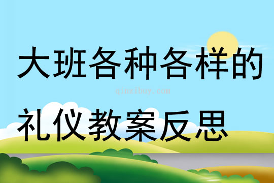 大班主題各種各樣的禮儀教案反思