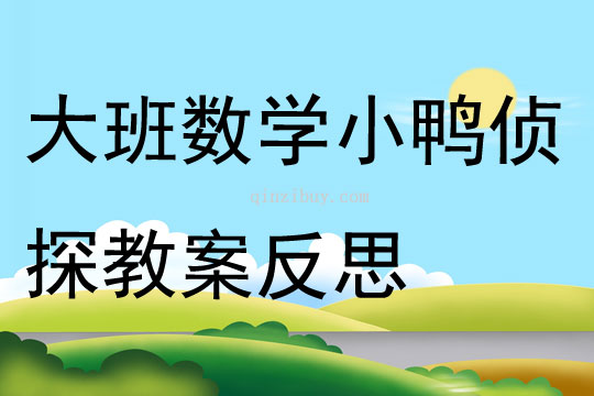 大班數學公開課小鴨偵探教案反思