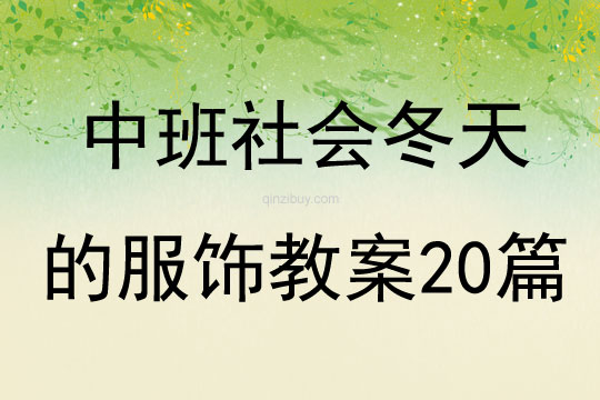 中班社會冬天的服飾教案20篇