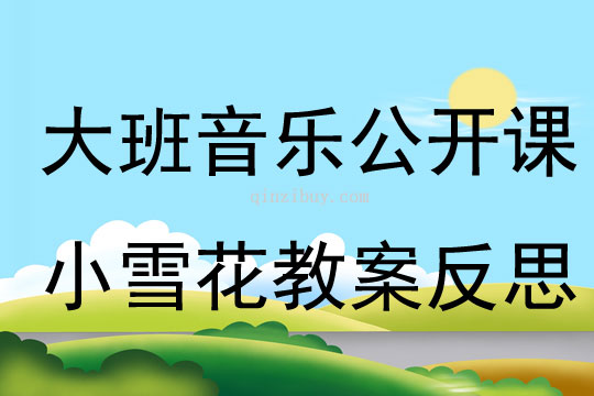 幼兒園大班音樂優(yōu)質(zhì)課小雪花教案反思