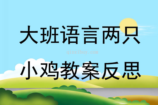 大班語言兩只小雞教案反思