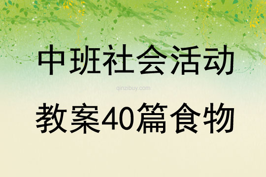 中班社會活動教案40篇食物