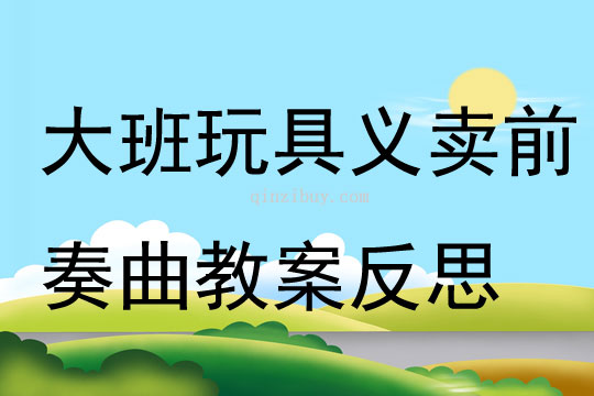 大班主題玩具義賣前奏曲教案反思