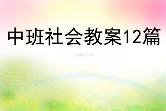 中班社會教案12篇