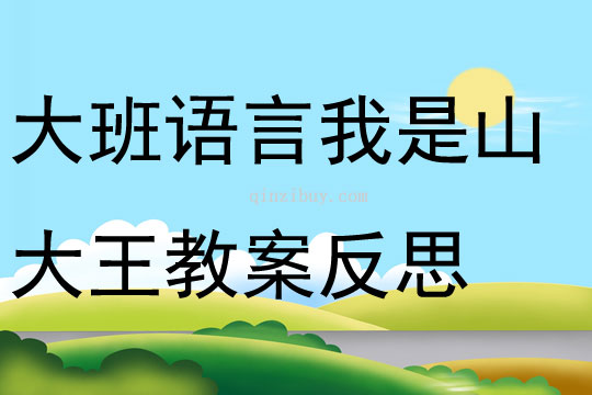 大班語言我是山大王教案反思