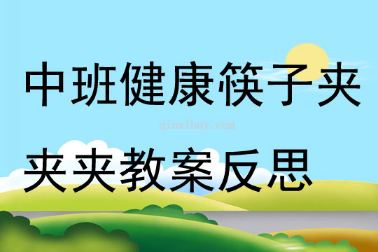 中班健康筷子夾夾夾教案反思