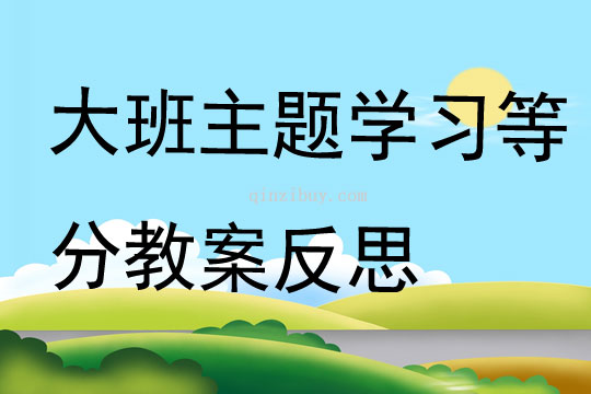 大班主題學習等分教案反思