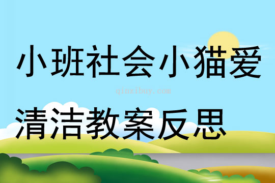 小班社會公開課小貓愛清潔教案反思