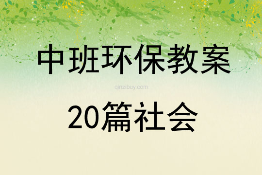 中班環(huán)保教案20篇社會(huì)