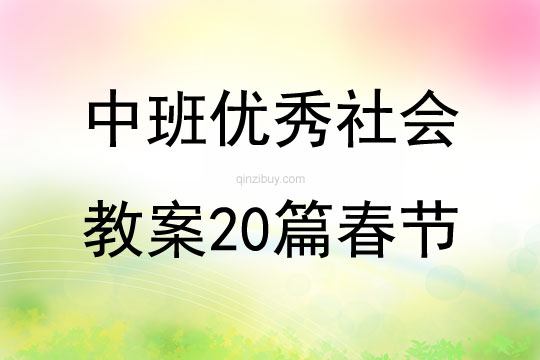 中班優(yōu)秀社會教案20篇春節(jié)