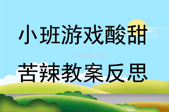 小班游戲酸甜苦辣教案反思