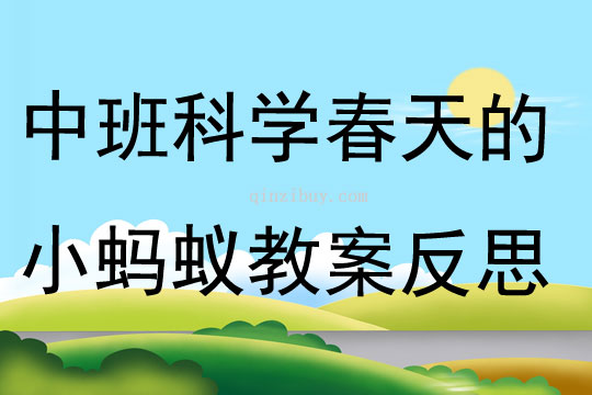 中班科學(xué)春天的小螞蟻教案反思