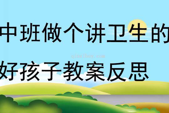 中班健康做個講衛生的好孩子教案反思
