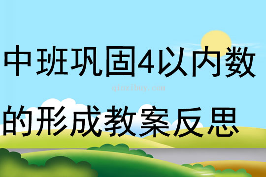 中班數學公開課鞏固4以內數的形成教案反思