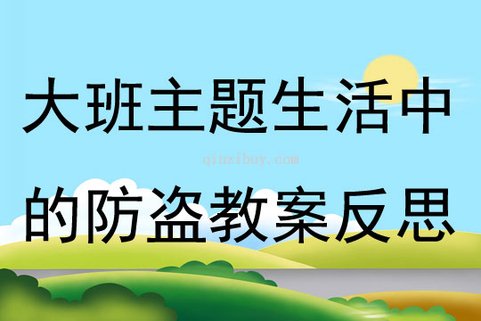 大班主題生活中的防盜教案反思