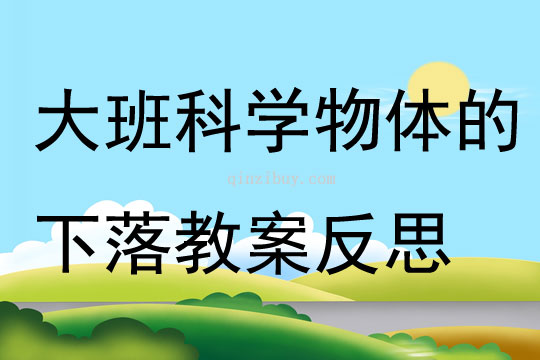 大班科學公開課物體的下落教案反思