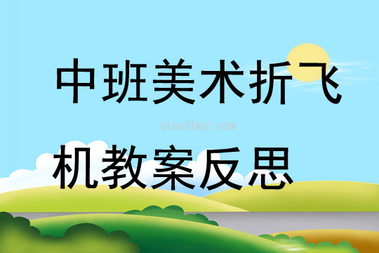 中班美術折飛機教案反思
