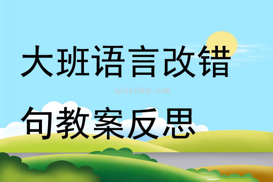 大班語言改錯句教案反思