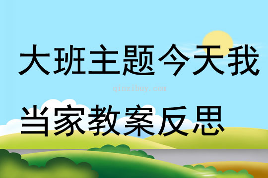 大班主題今天我當家教案反思