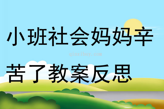 小班社會媽媽辛苦了教案反思