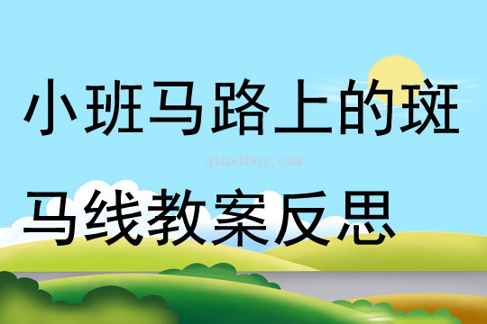 小班社會馬路上的斑馬線教案反思