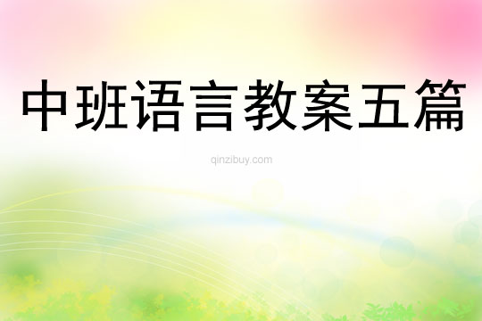 中班語言教案五篇