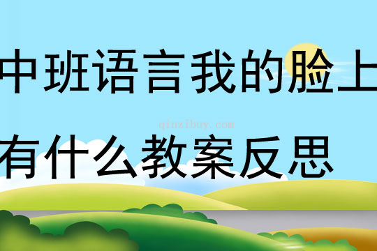 中班語言我的臉上有什么教案反思