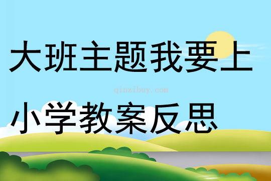 大班主題公開課我要上小學教案反思