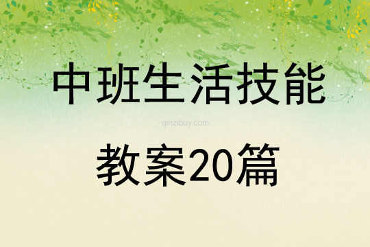 中班生活技能教案20篇