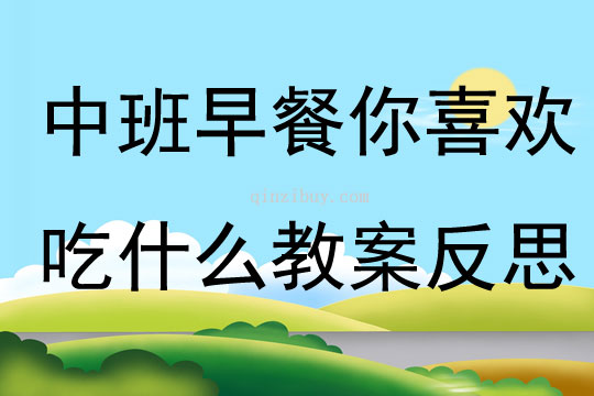 中班健康早餐你喜歡吃什么教案反思
