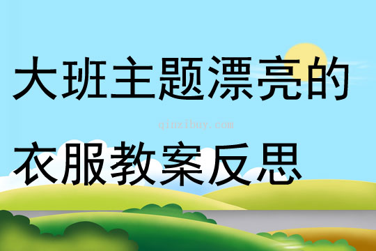 大班主題漂亮的衣服教案反思