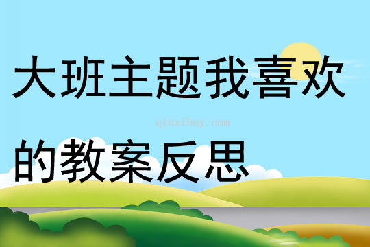 大班主題我喜歡的教案反思