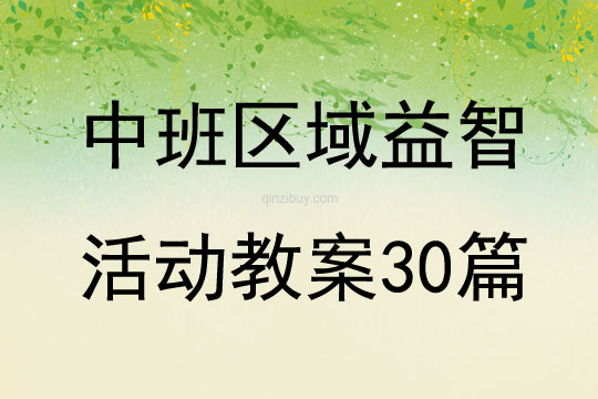 中班區(qū)域益智活動教案30篇