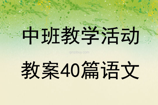 中班教學活動教案40篇語文