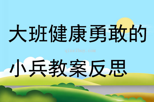 大班健康優質課勇敢的小兵教案反思