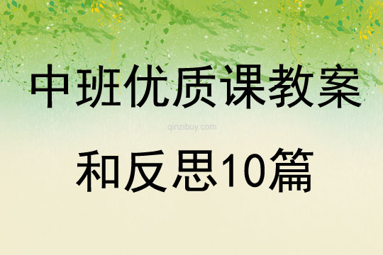 中班優質課教案和反思10篇