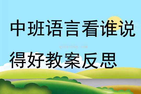 中班語言看誰說得好教案反思