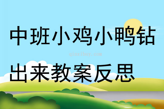 中班健康小雞小鴨鉆出來教案反思