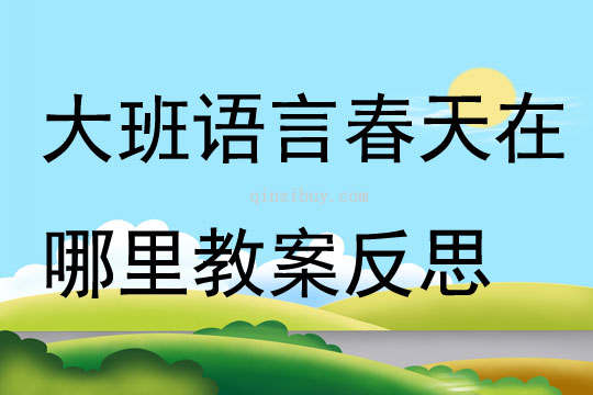 大班語(yǔ)言優(yōu)質(zhì)課春天在哪里教案反思