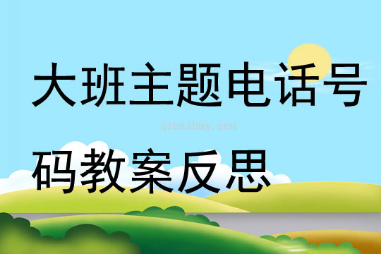 大班主題電話號碼教案反思