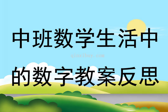 幼兒園中班數學活動生活中的數字教案反思